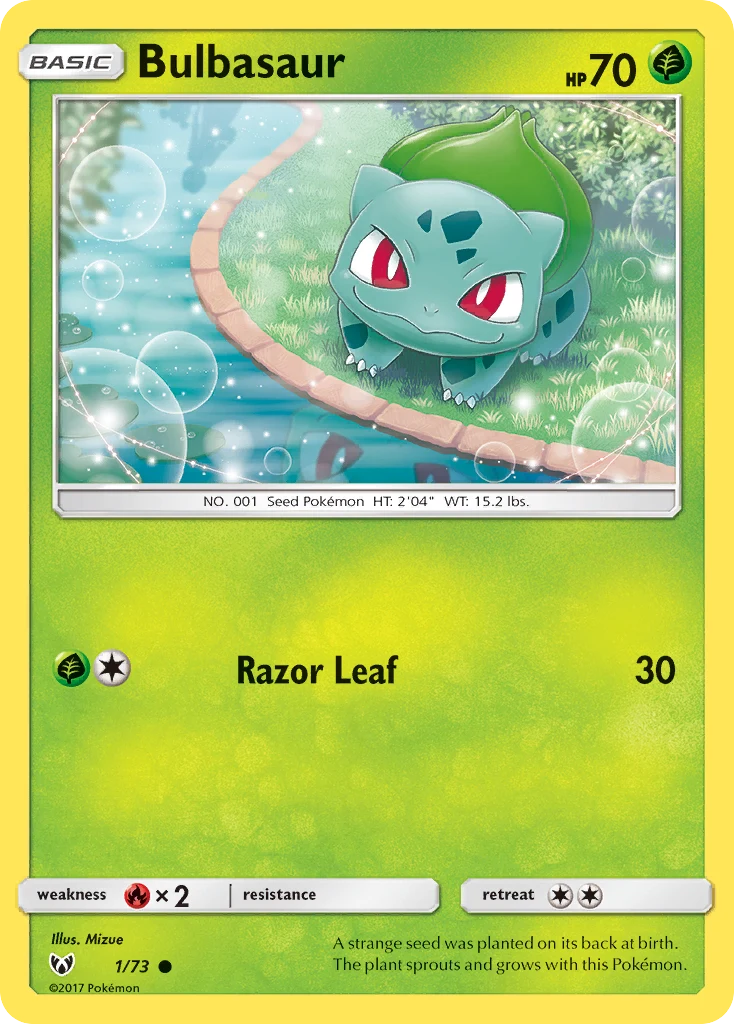 Bulbasaur 1 card from Shining Legends