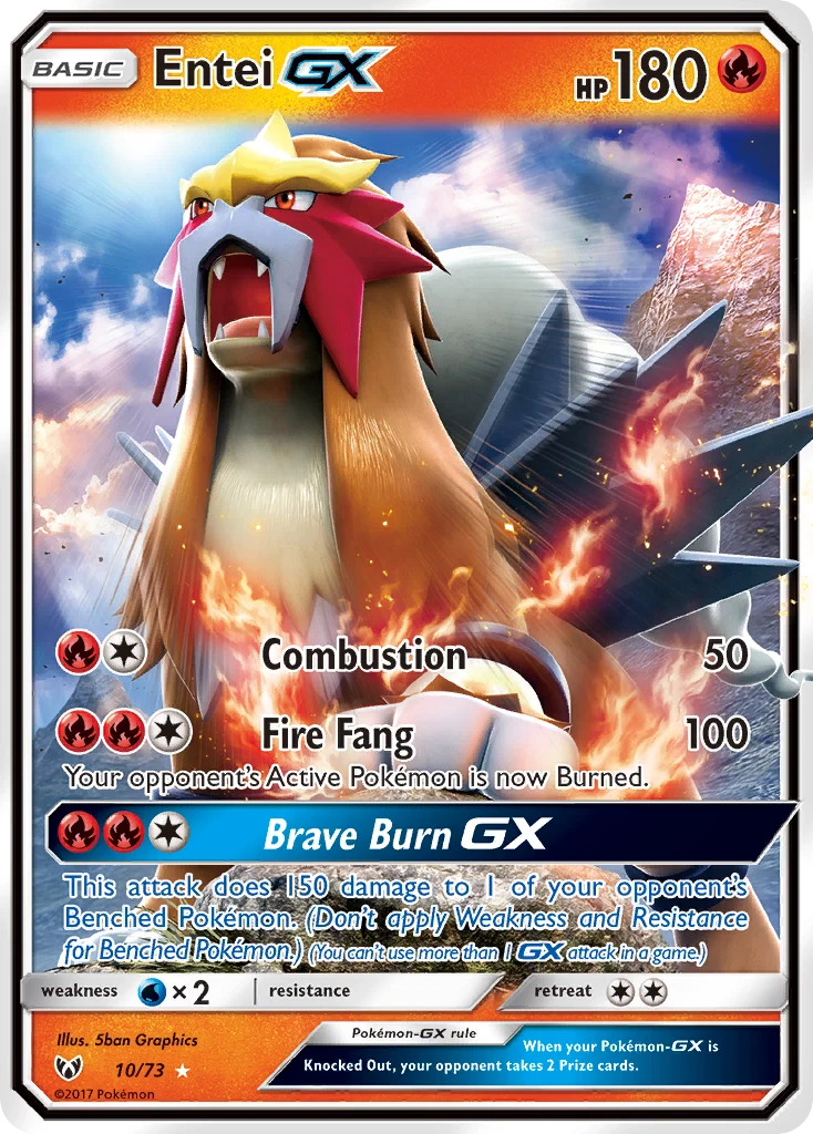 Entei-GX 10 card from Shining Legends