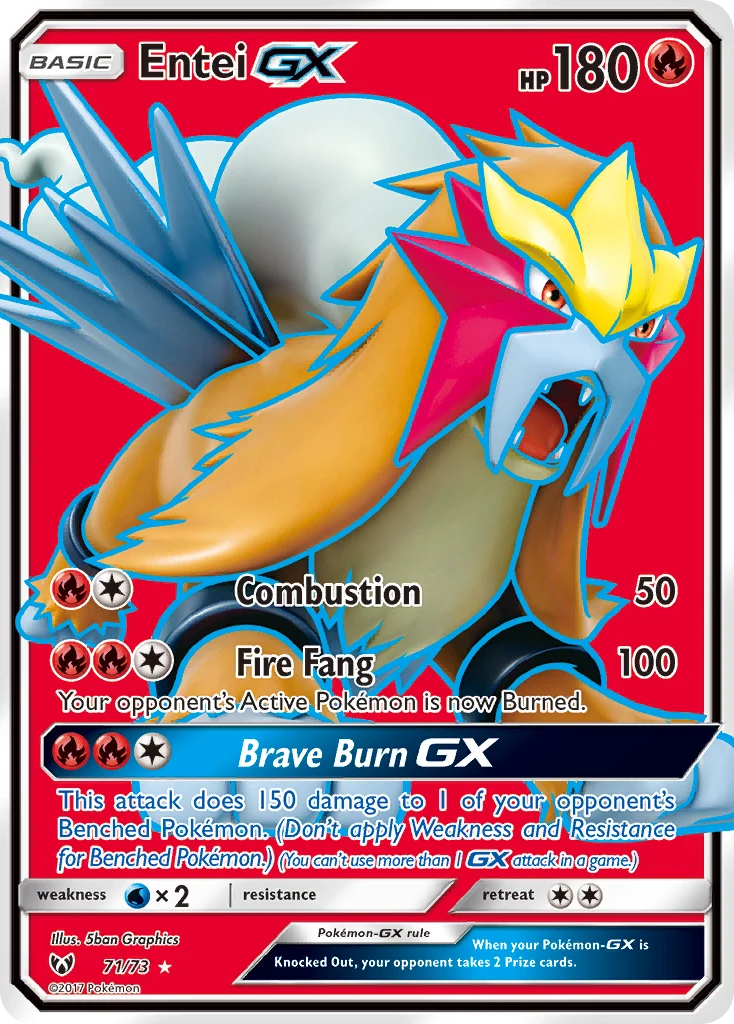 Entei-GX 71 — Shining Legends 71, Holofoil finish