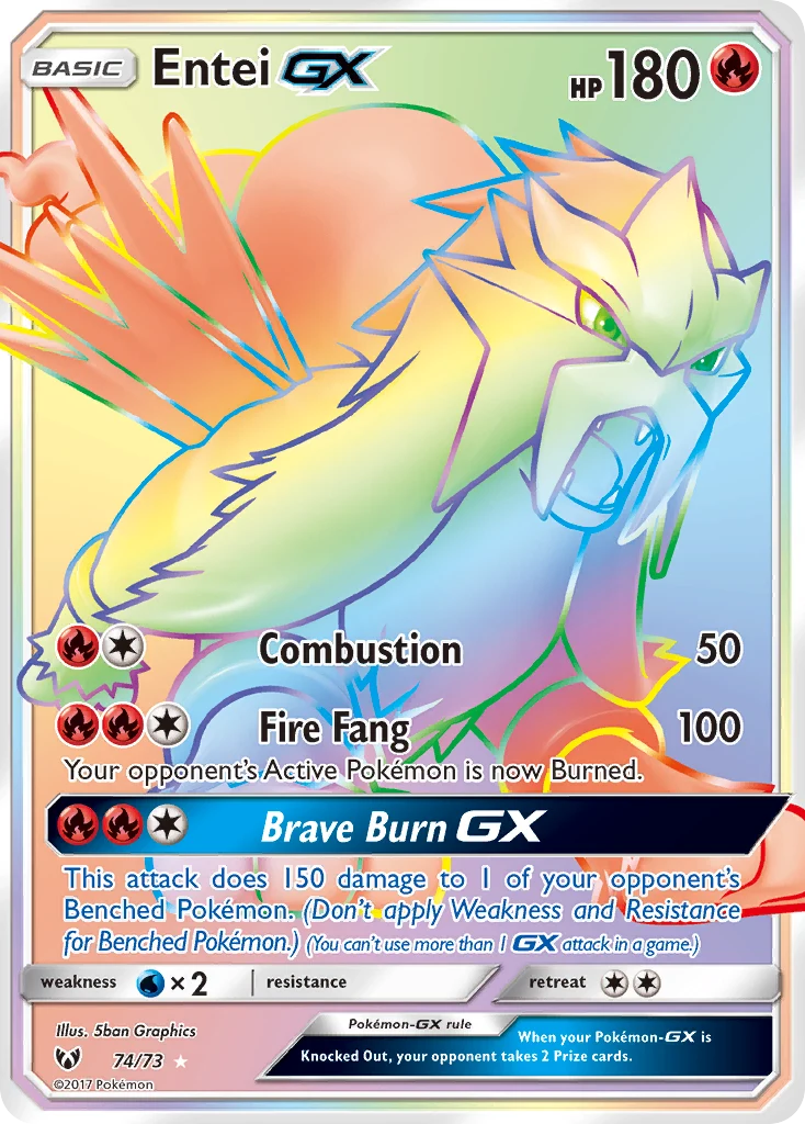 Entei-GX 74 card from Shining Legends