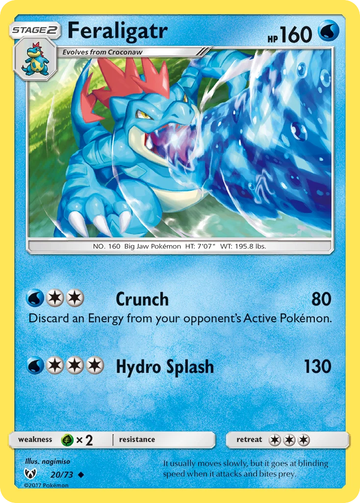 Feraligatr 20 card from Shining Legends