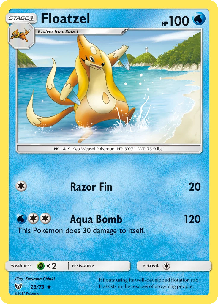 Floatzel 23 card from Shining Legends