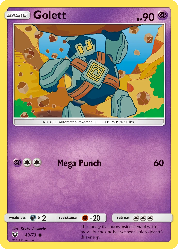 Golett 43 card from Shining Legends