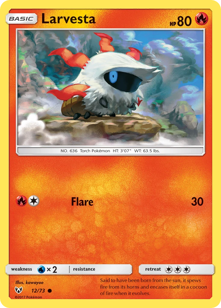 Larvesta 12 card from Shining Legends