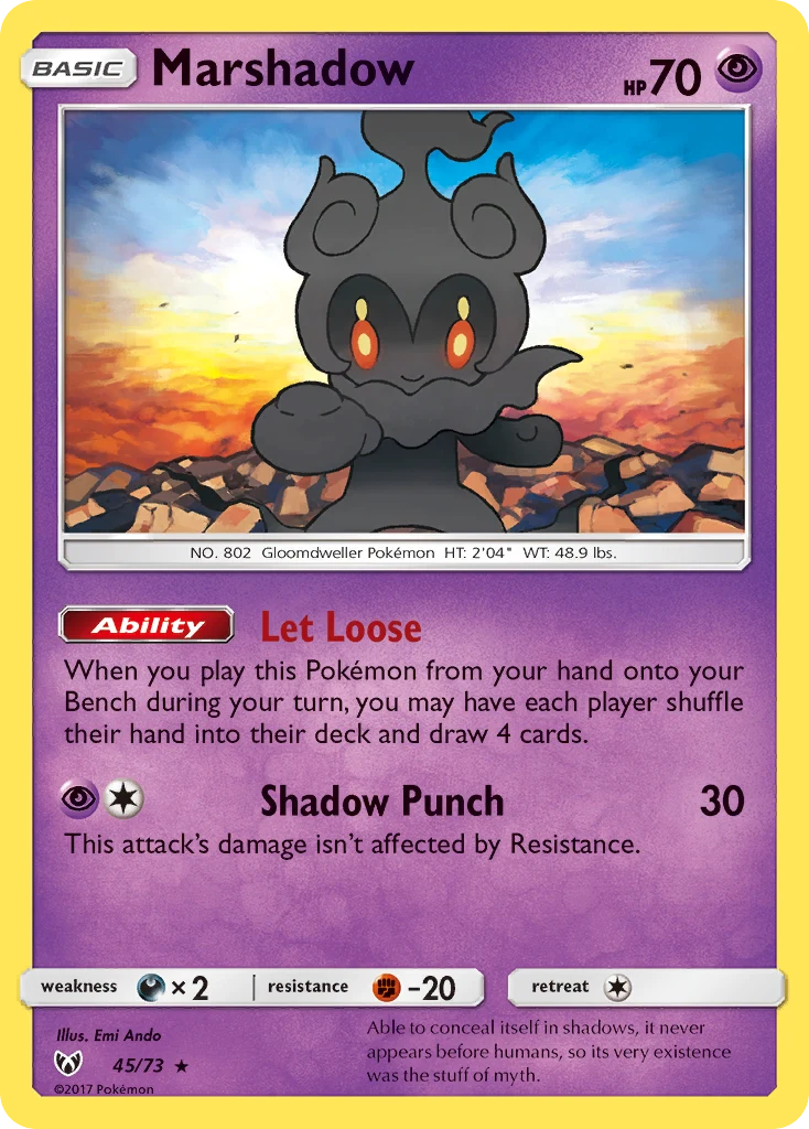 Marshadow 45 — Shining Legends 45, Holofoil finish