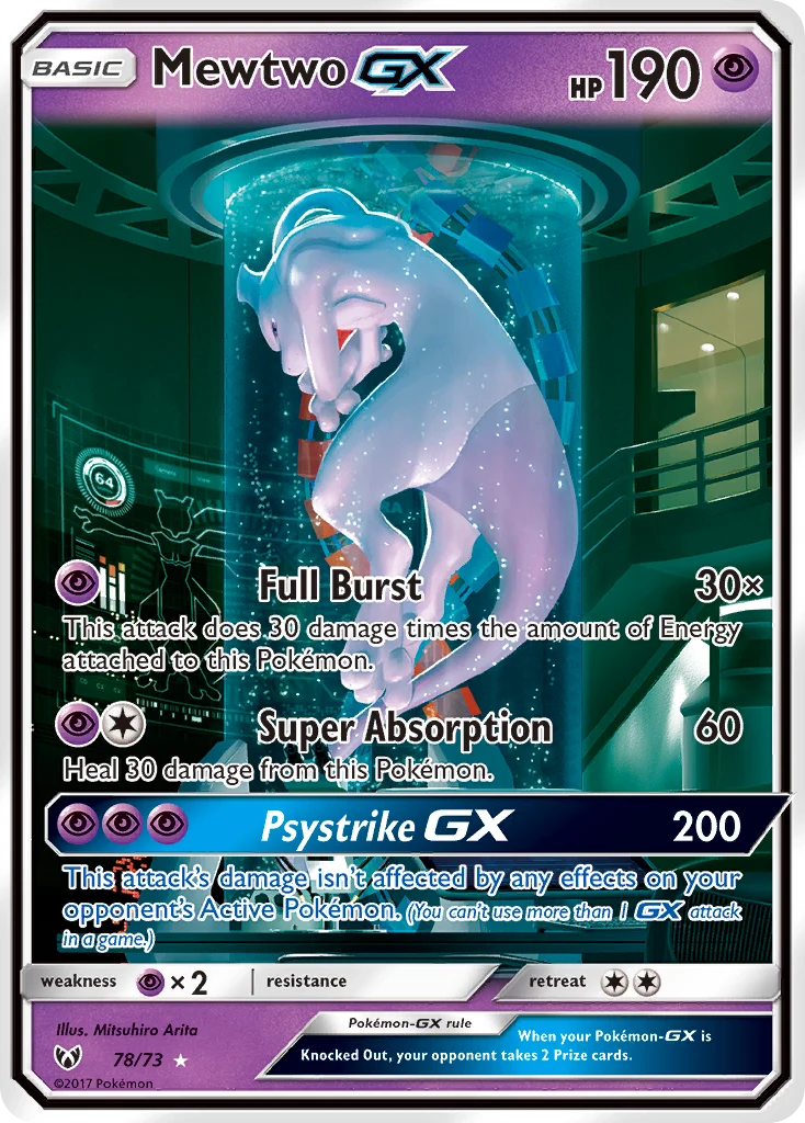 Mewtwo-GX 78 — the most expensive Shining Legends card