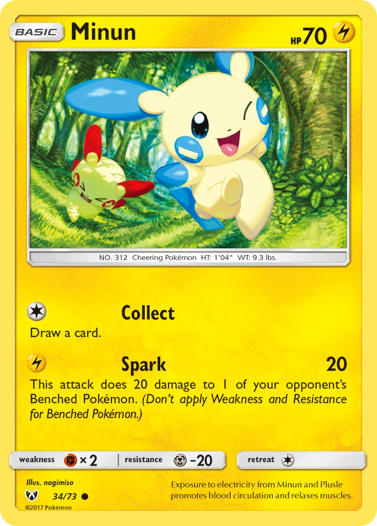 Minun 34 card from Shining Legends