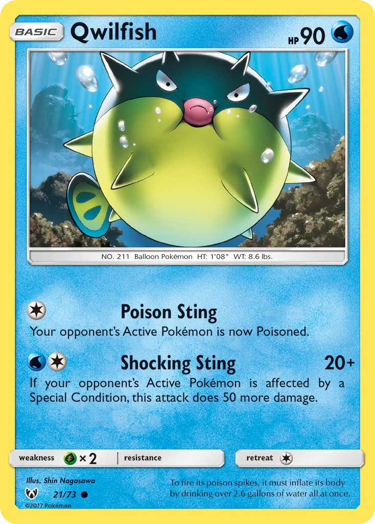 Qwilfish 21 card from Shining Legends