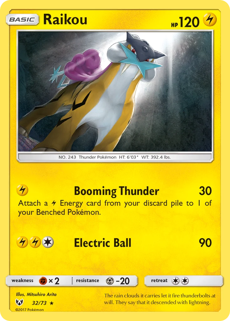 Raikou 32 — Shining Legends 32, Holofoil finish