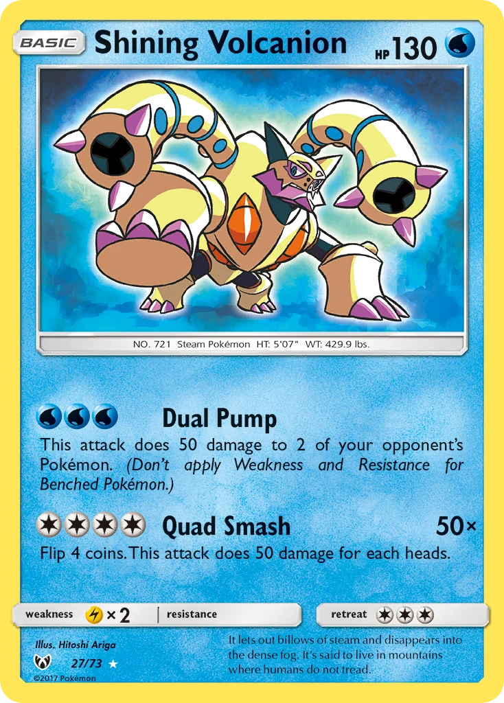 Shining Volcanion 27 card from Shining Legends