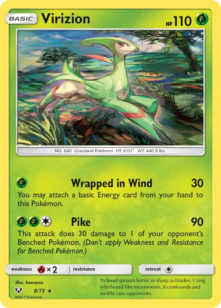 Virizion 8 card from Shining Legends