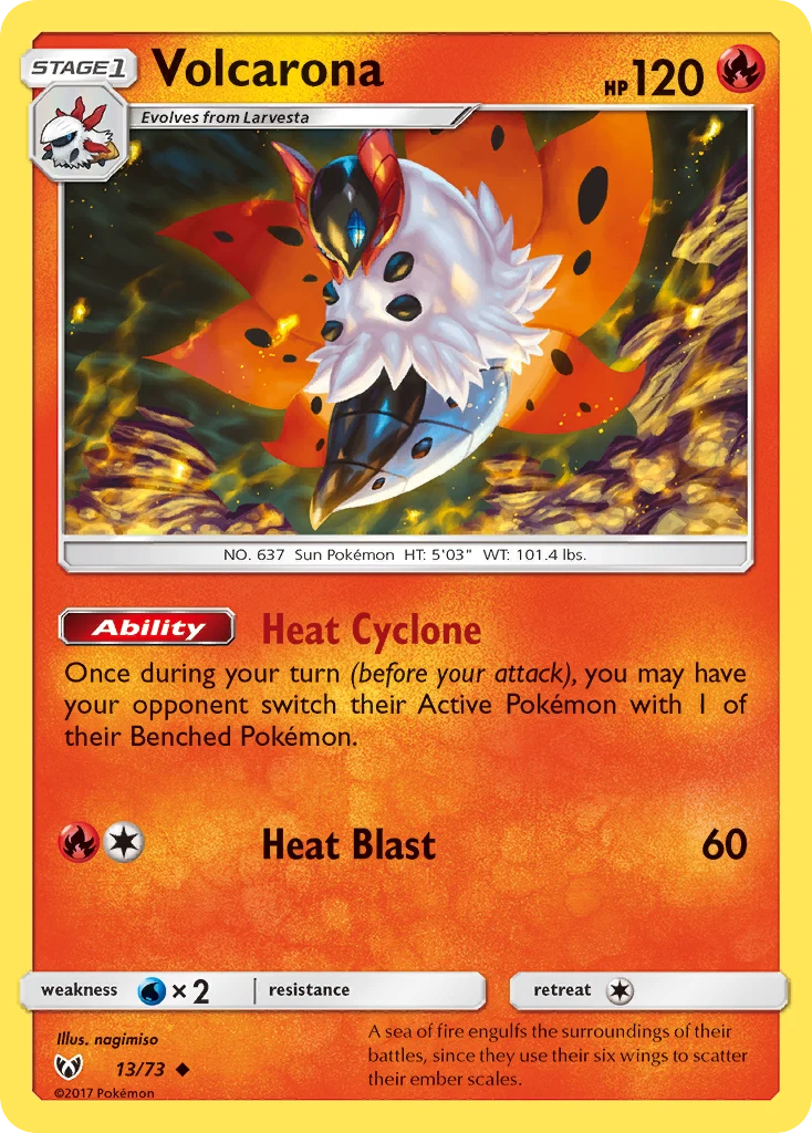 Volcarona 13 card from Shining Legends