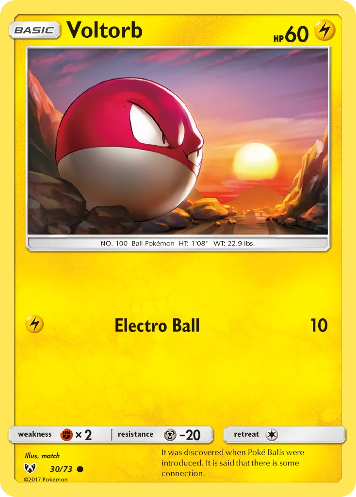 Voltorb 30 card from Shining Legends