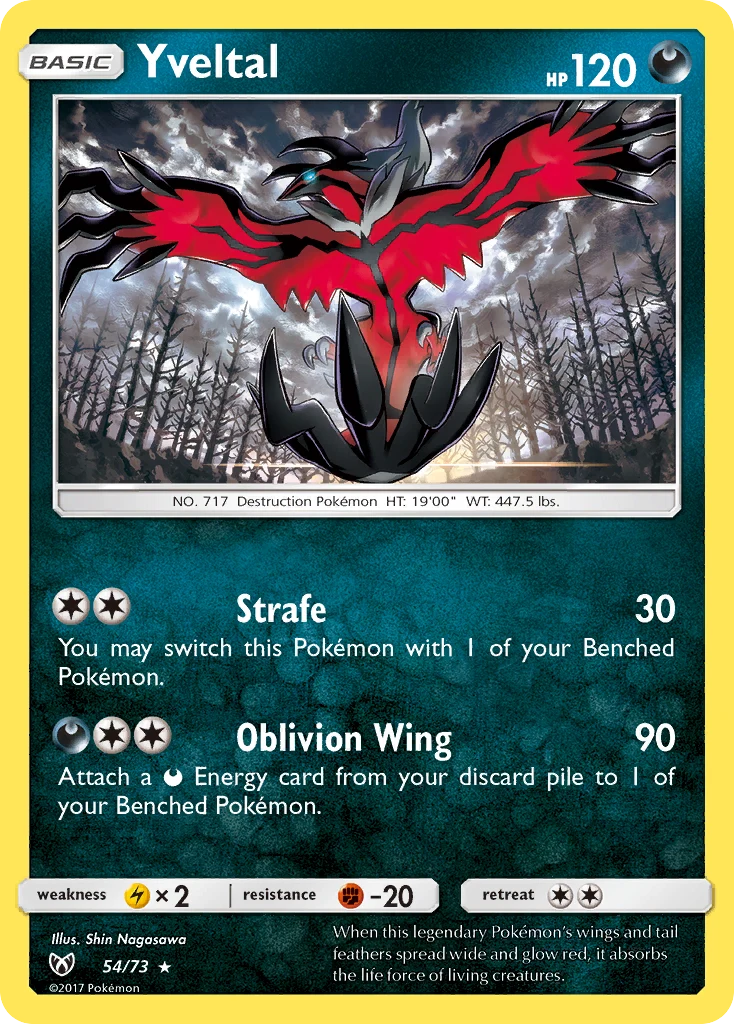 Yveltal 54 — Shining Legends 54, Holofoil finish