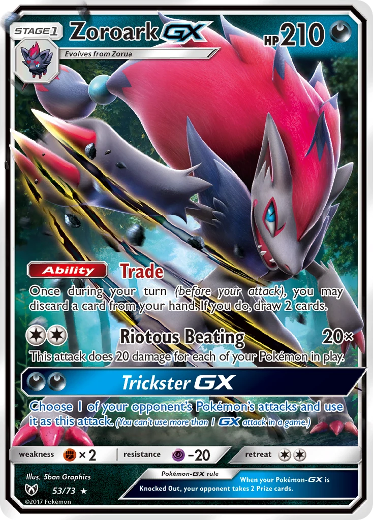 Zoroark-GX 53 card from Shining Legends