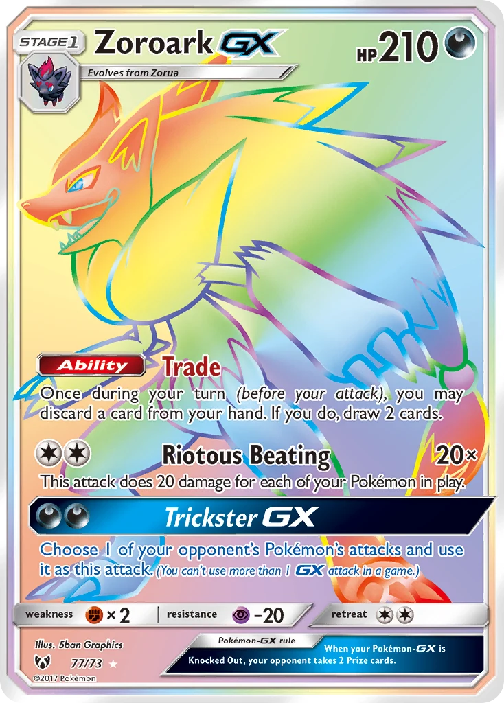 Zoroark-GX 77a — Shining Legends 77a, Holofoil finish