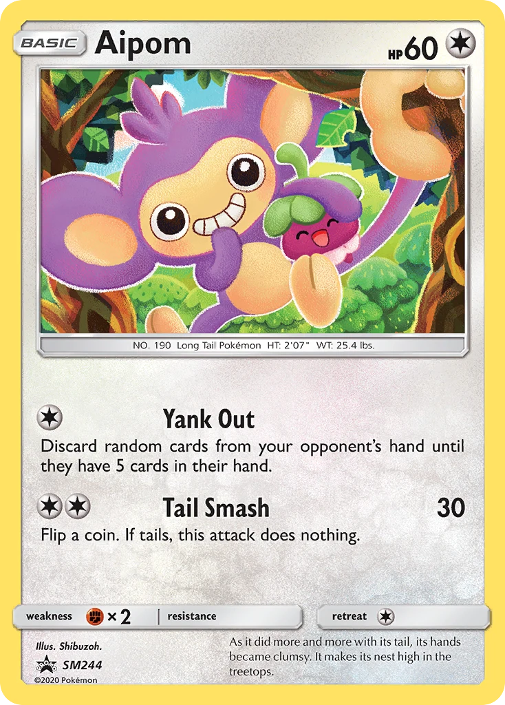 Aipom SM244 card from SM Black Star Promos