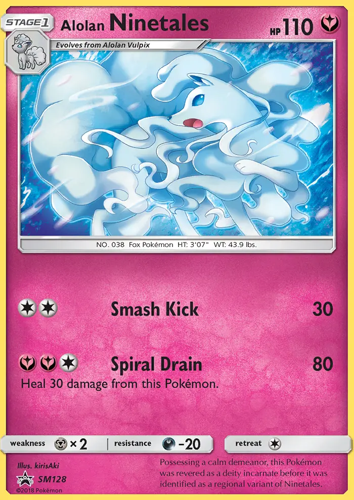 Alolan Ninetales SM128 card from SM Black Star Promos