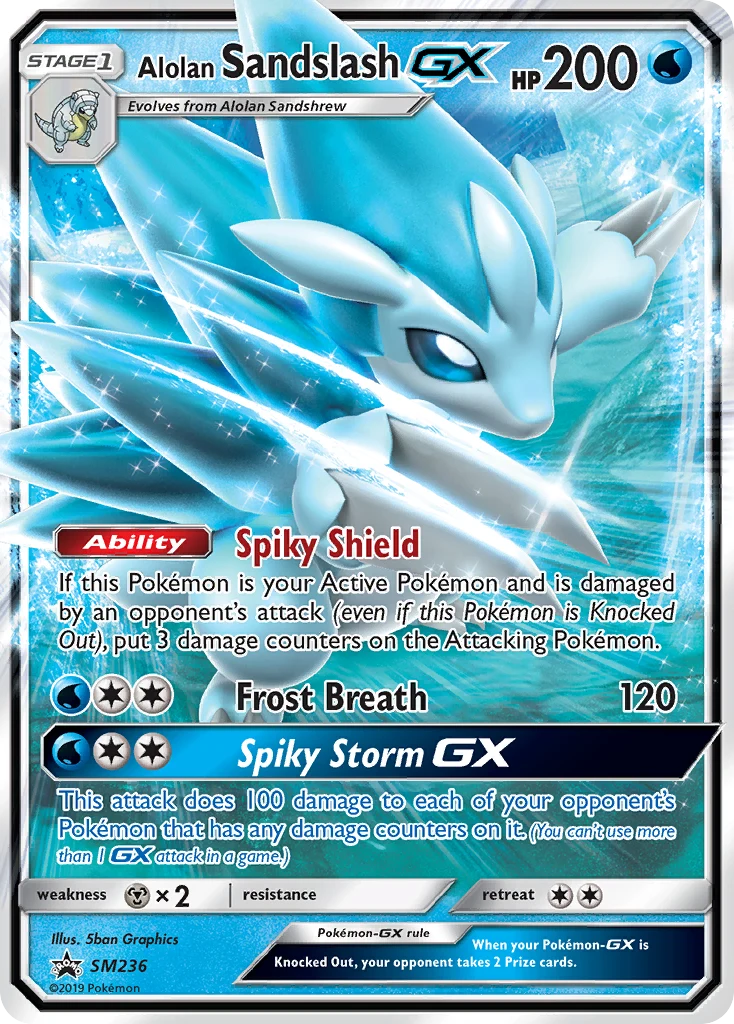 Alolan Sandslash-GX SM236 card from SM Black Star Promos