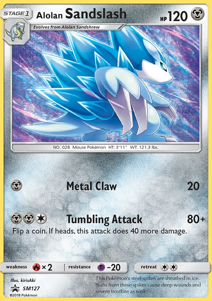 Alolan Sandslash SM127 — SM Black Star Promos SM127, Holofoil finish