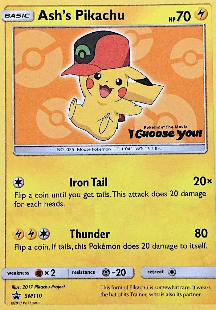 Ash's Pikachu SM110 — SM Black Star Promos SM110, Normal finish