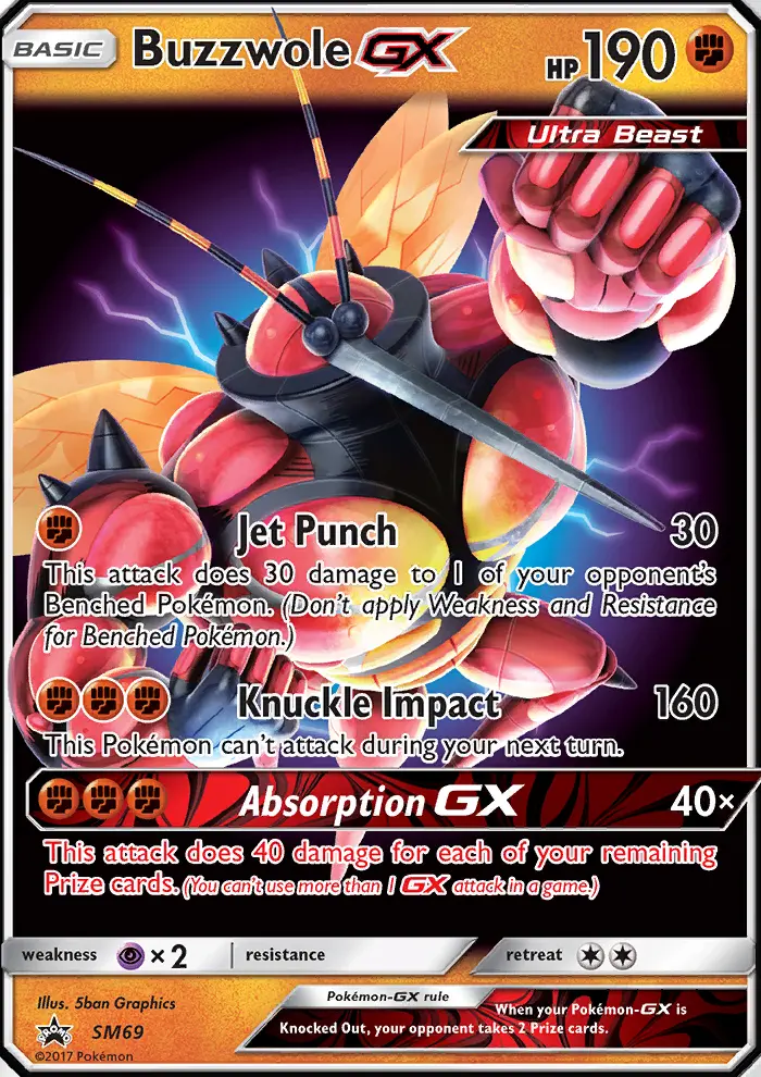 Buzzwole-GX SM69 — SM Black Star Promos SM69, Holofoil finish
