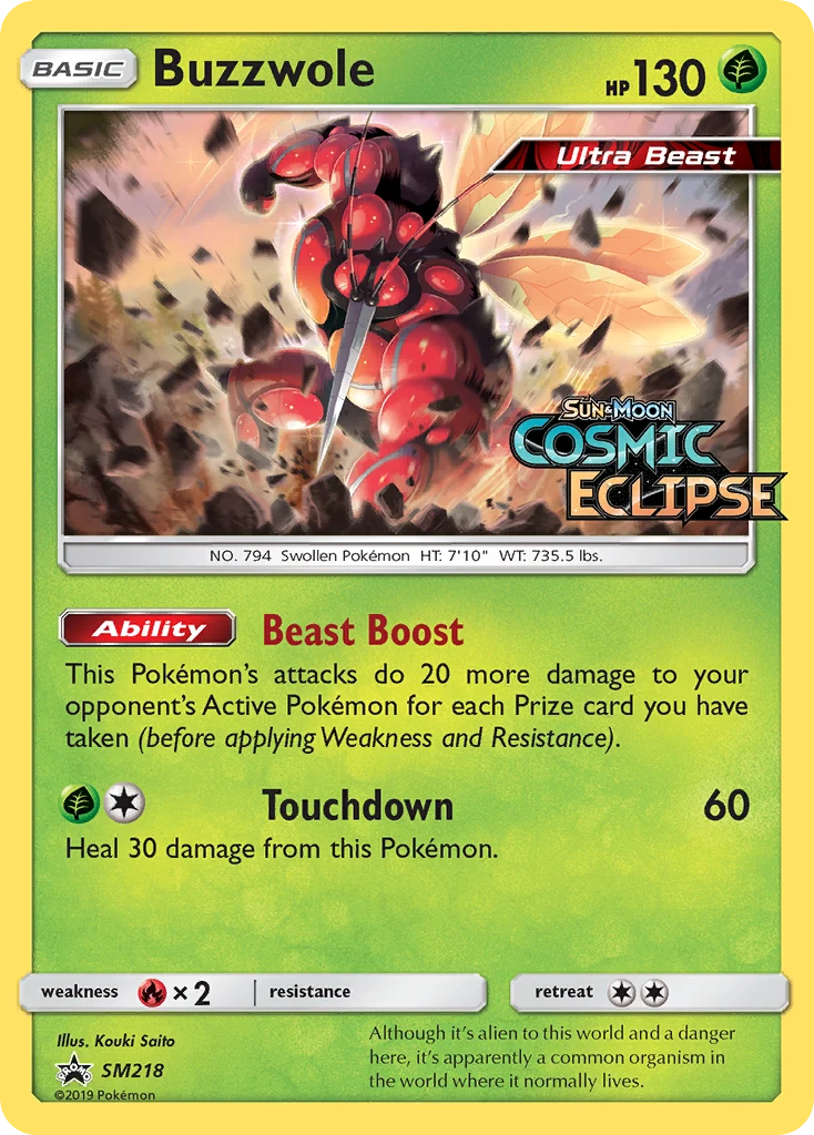 Buzzwole SM218 — SM Black Star Promos SM218, Holofoil finish