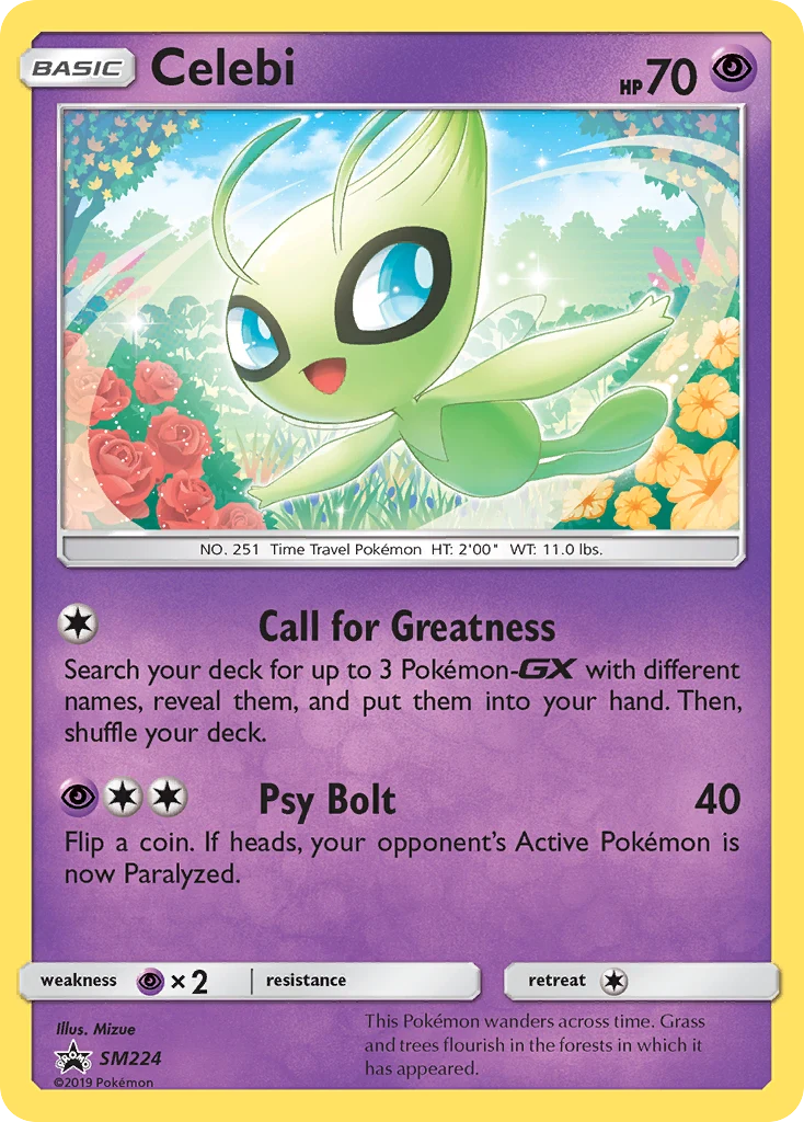 Celebi SM224 — SM Black Star Promos SM224, Holofoil finish