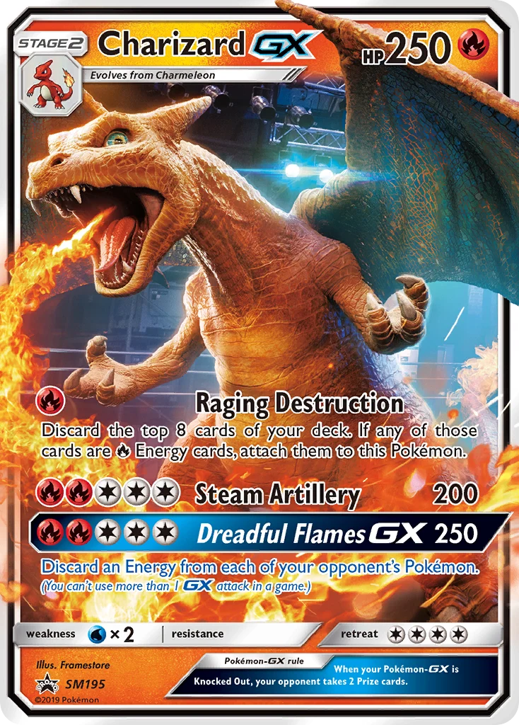 Charizard-GX SM195 — SM Black Star Promos SM195, Holofoil finish