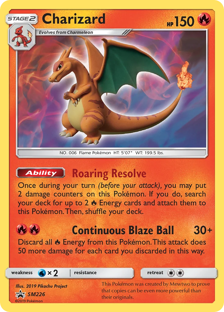 Charizard SM226 card from SM Black Star Promos