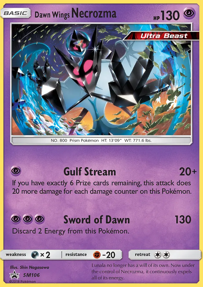 Dawn Wings Necrozma SM106 — SM Black Star Promos SM106, Holofoil finish