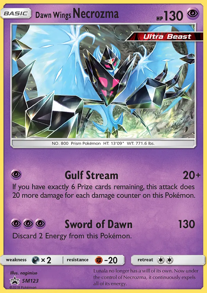 Dawn Wings Necrozma SM123 — SM Black Star Promos SM123, Holofoil finish