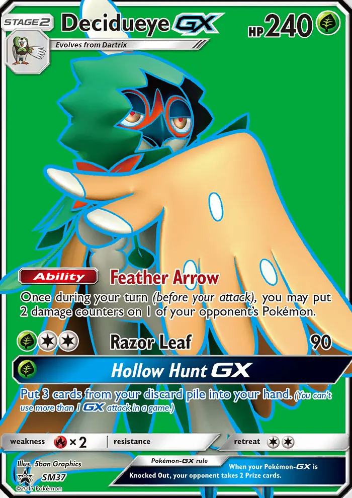 Decidueye-GX SM37 card from SM Black Star Promos