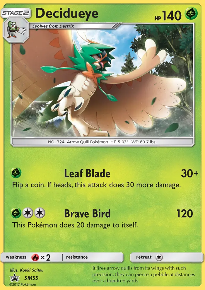 Decidueye SM55 — SM Black Star Promos SM55, Holofoil finish