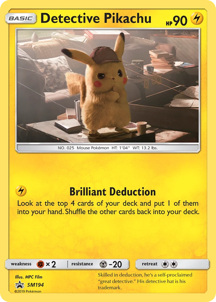 Detective Pikachu SM194 card from SM Black Star Promos
