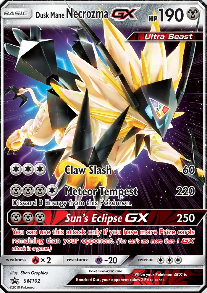 Dusk Mane Necrozma-GX SM102 — SM Black Star Promos SM102, Holofoil finish