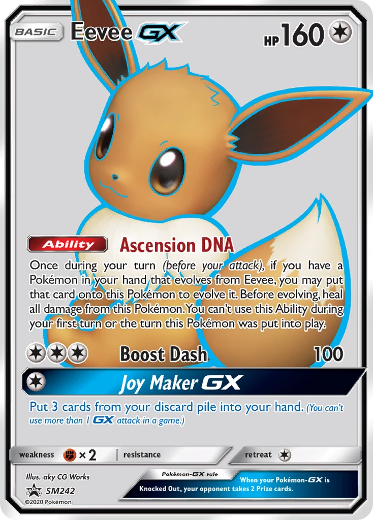 Eevee-GX SM242 — SM Black Star Promos SM242, Holofoil finish