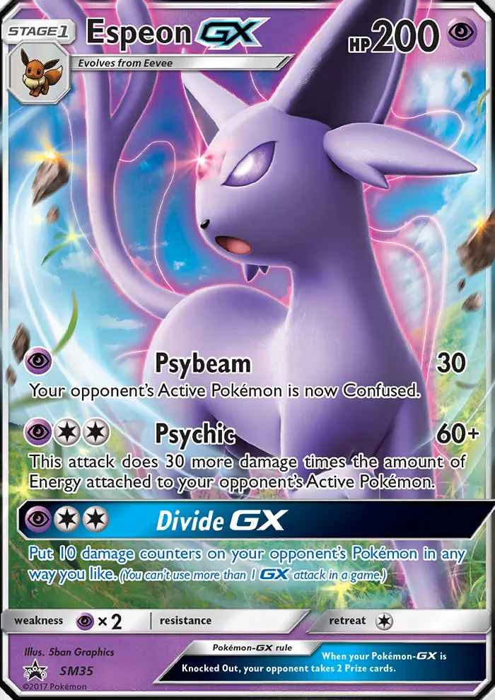 Espeon-GX SM35 — SM Black Star Promos SM35, Holofoil finish