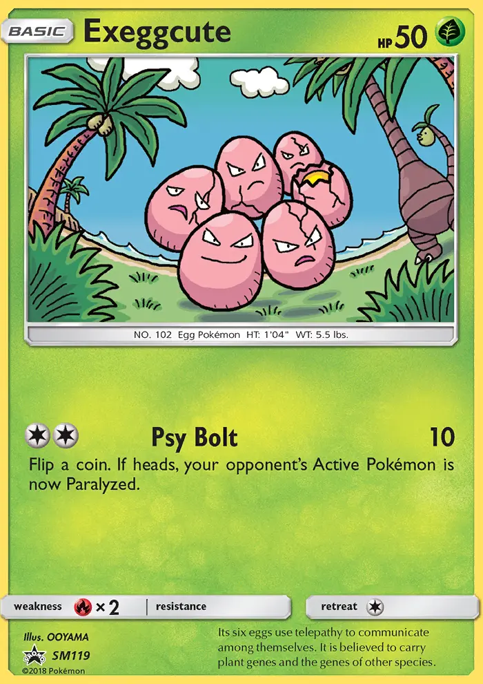 Exeggcute SM119 — SM Black Star Promos SM119, Holofoil finish