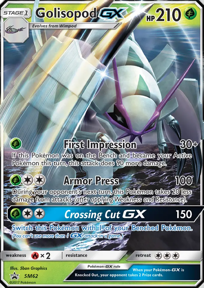 Golisopod-GX SM62 — SM Black Star Promos SM62, Holofoil finish