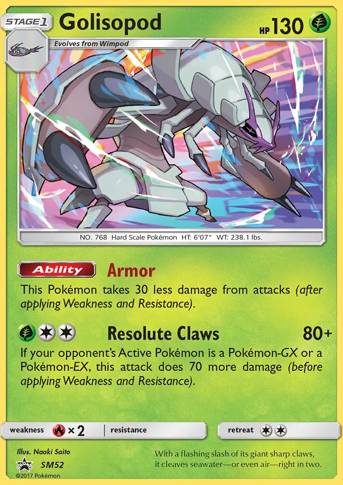 Golisopod SM52 card from SM Black Star Promos