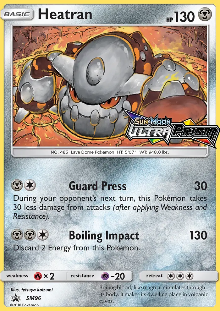 Heatran SM96 — SM Black Star Promos SM96, Holofoil finish