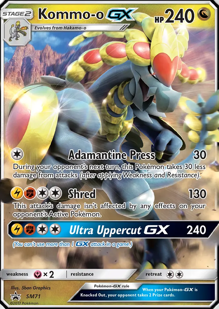 Kommo-o-GX SM71 — SM Black Star Promos SM71, Holofoil finish