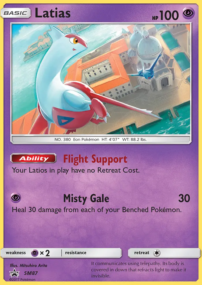Latias SM87 card from SM Black Star Promos