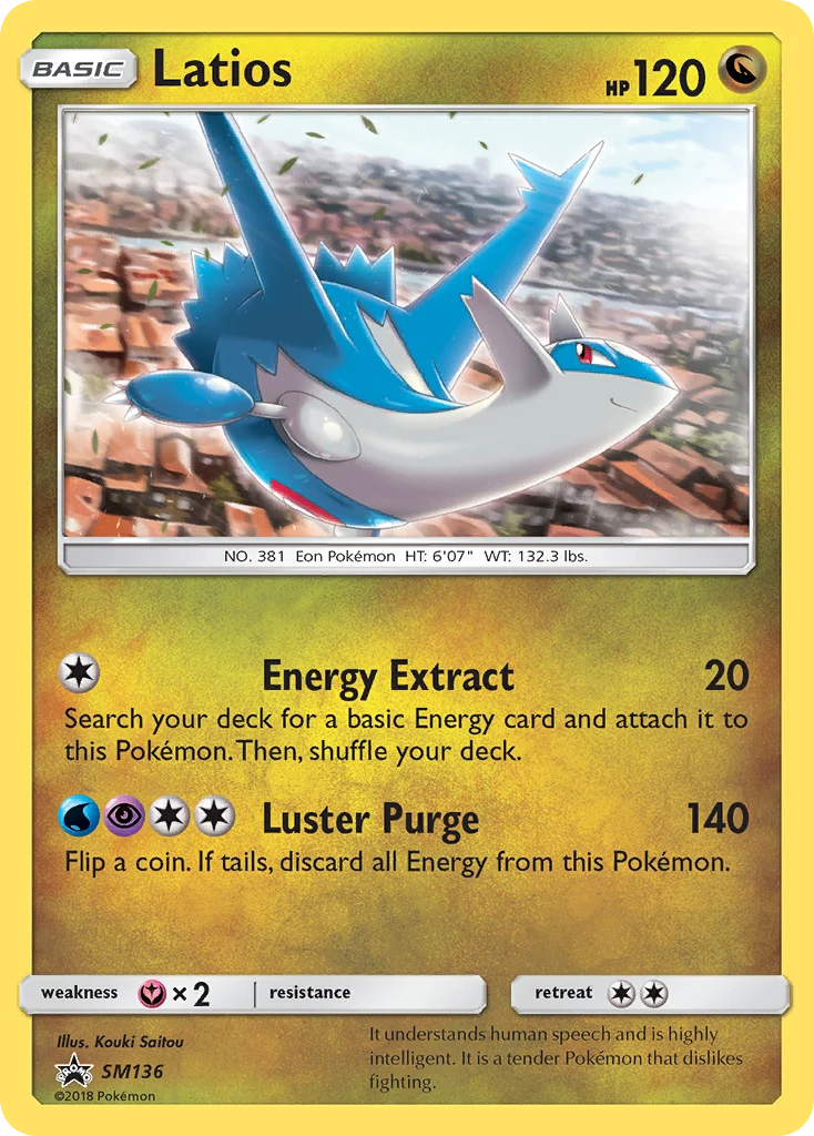 Latios SM136 card from SM Black Star Promos