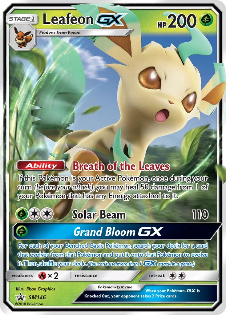 Leafeon-GX SM146 — SM Black Star Promos SM146, Holofoil finish