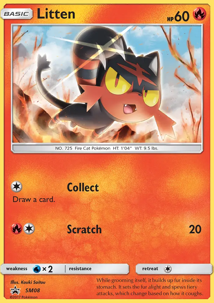 Litten SM08 card from SM Black Star Promos