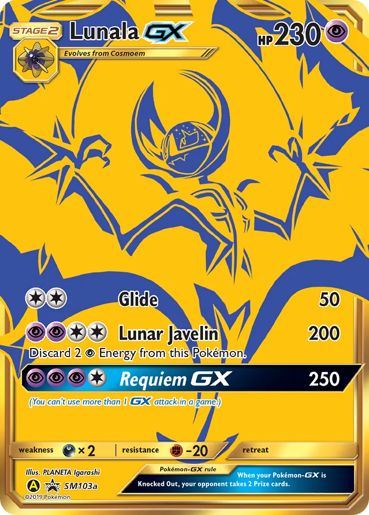 Lunala-GX SM103a card from SM Black Star Promos