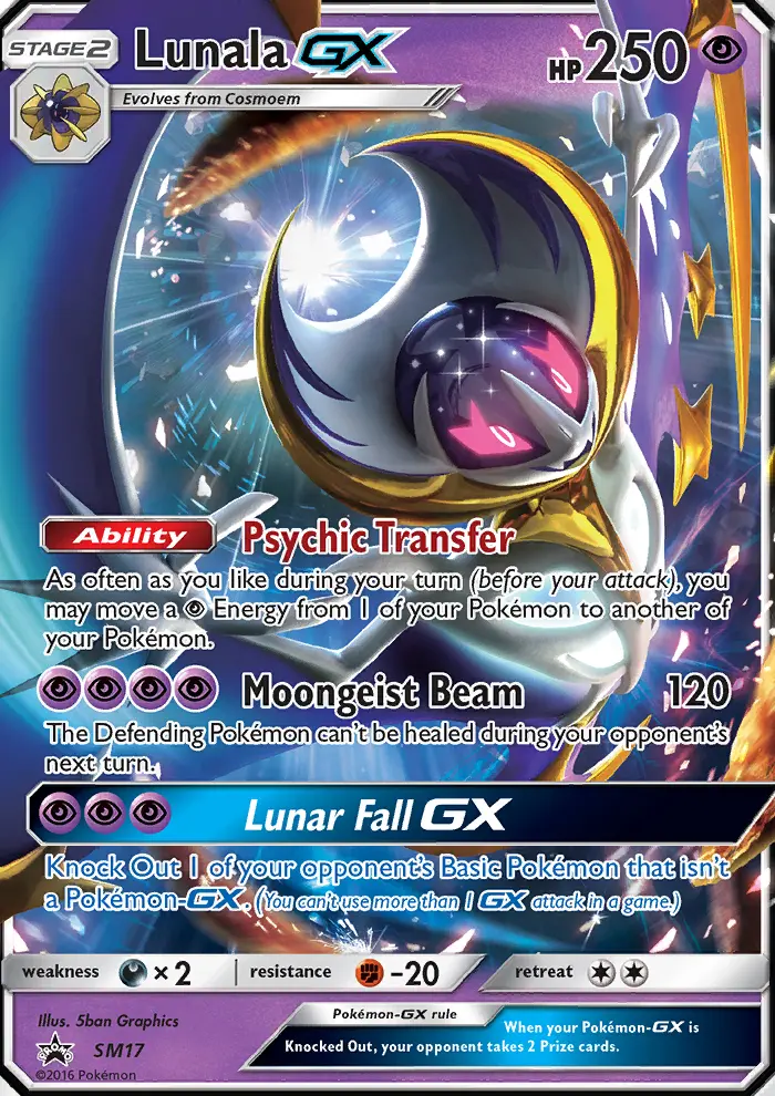 Lunala-GX SM17 card from SM Black Star Promos