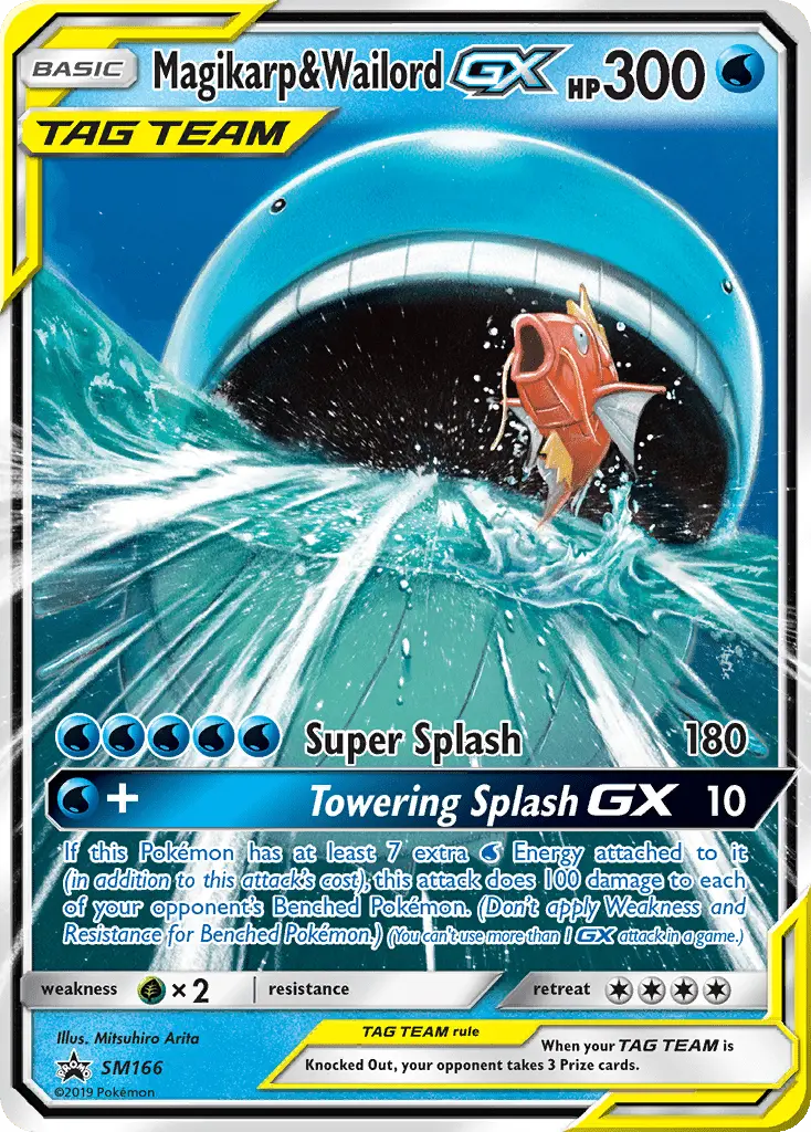 Magikarp & Wailord-GX SM166 — SM Black Star Promos SM166, Holofoil finish
